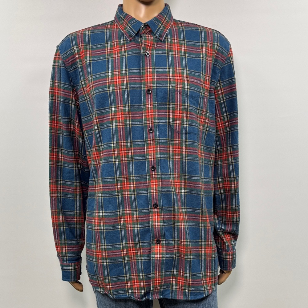 L.L. Bean Scotch Plaid Cotton Flannel Shirt Size XL